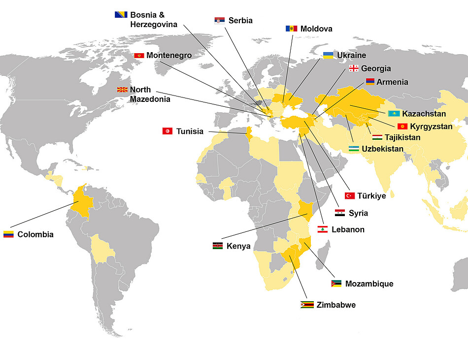 Hilfswerk International Partner Countries