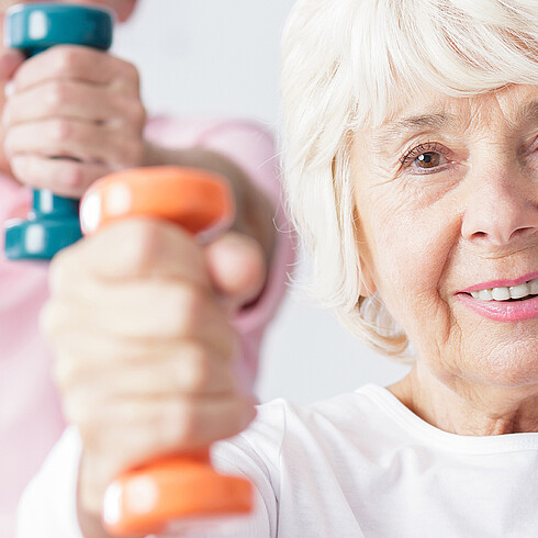 Älteres Paar macht Fitnessübungen