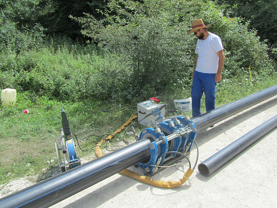 Bauarbeiten Wasser für Lipa