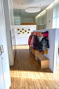 Garderobe der Kindergartengruppe