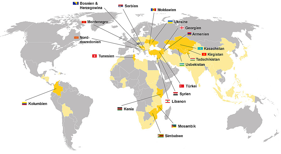 Hilfswerk International Weltkarte