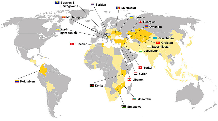 Hilfswerk International Weltkarte