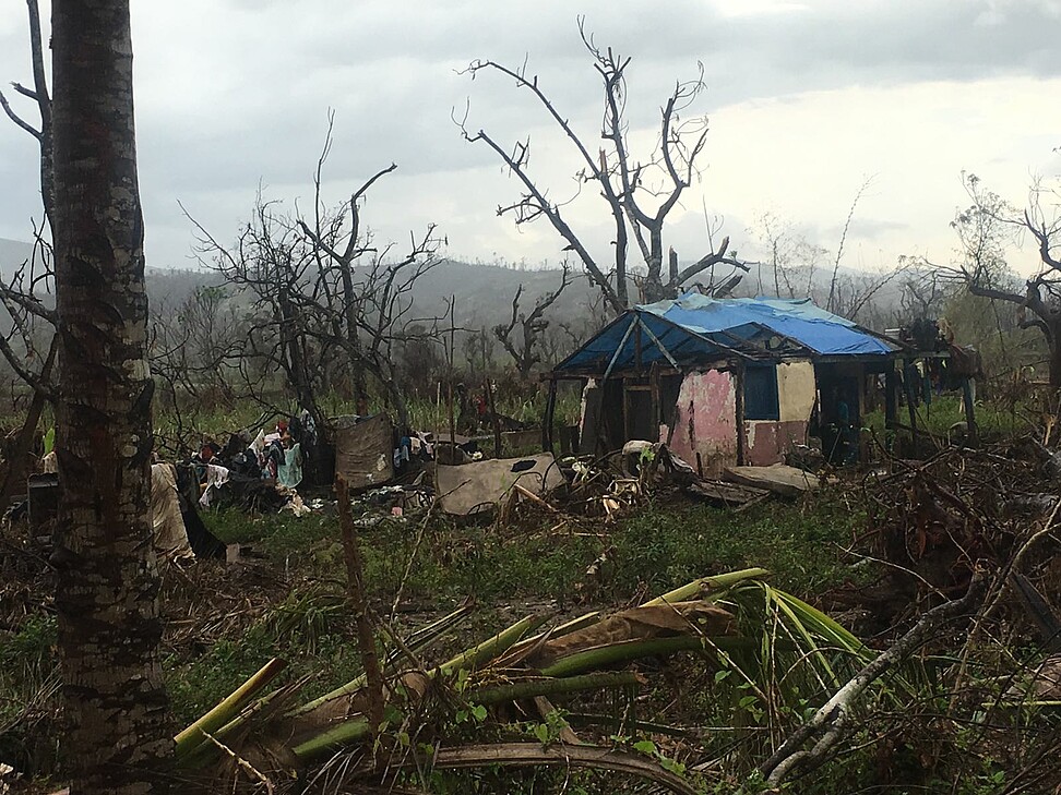 Diese Hütte auf Haiti bietet keinen Schutz vor Hurrikan