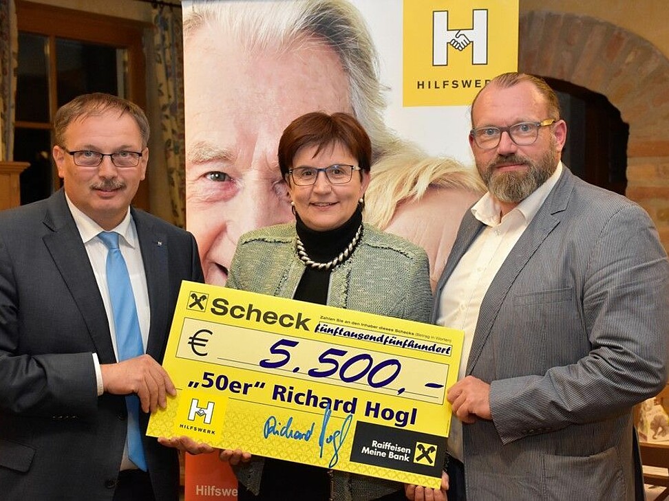 Geburtstagsspende von Richard Hogl an das Hilfswerk Niederösterreich 2017