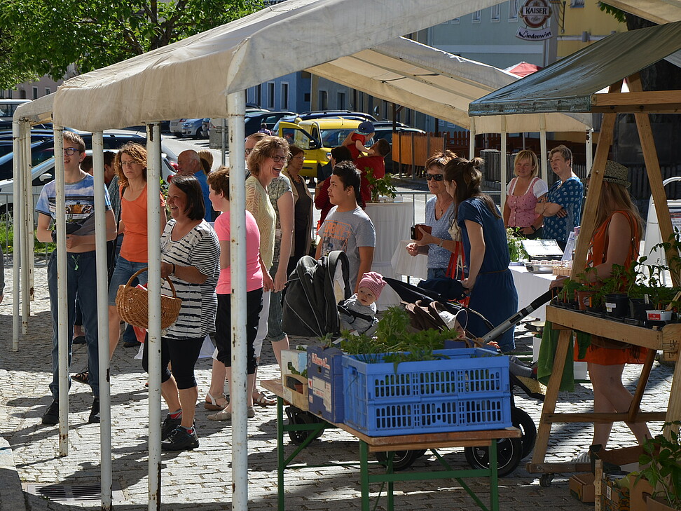 Freiluftgelände des Naturkostladen