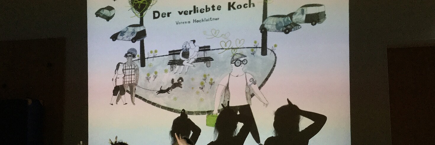 Plakat der Buchvorstellung "Der verliebte Koch"