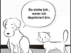 So stehe ich, wenn ich deprimiert bin