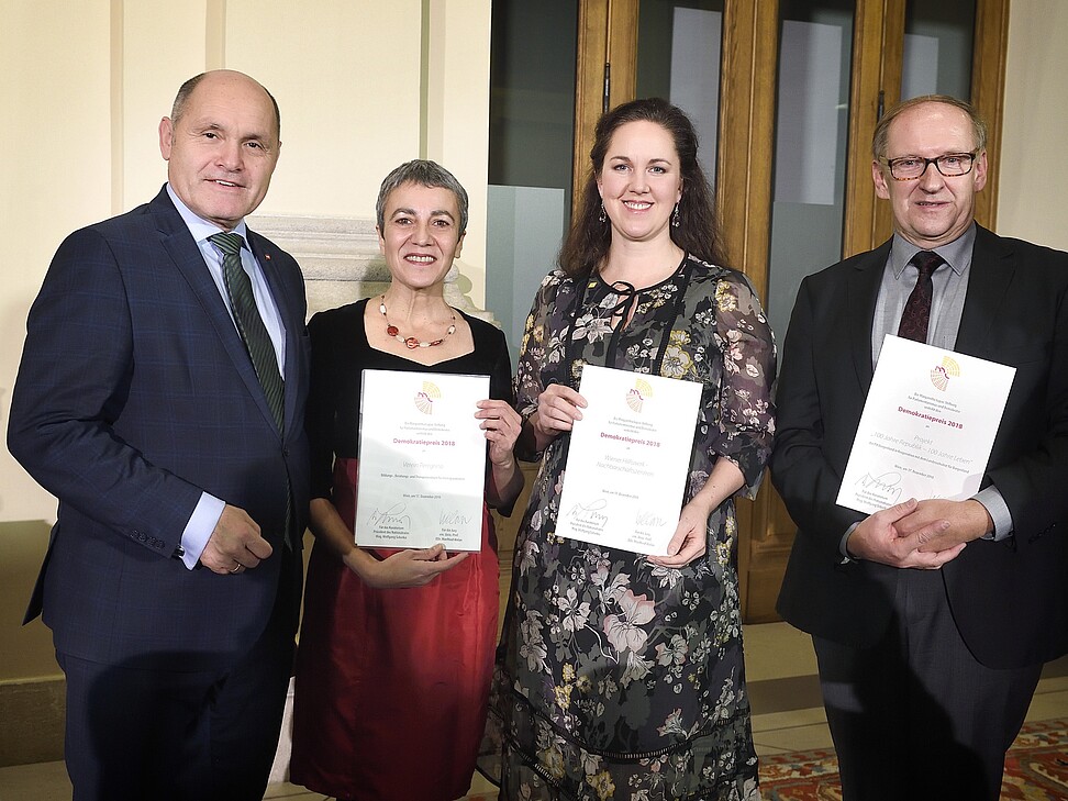 Wolfgang Sobotka, Gülgün Stoiber, Eva Bertalan, Walter Hermann (v.l.n.r.)
