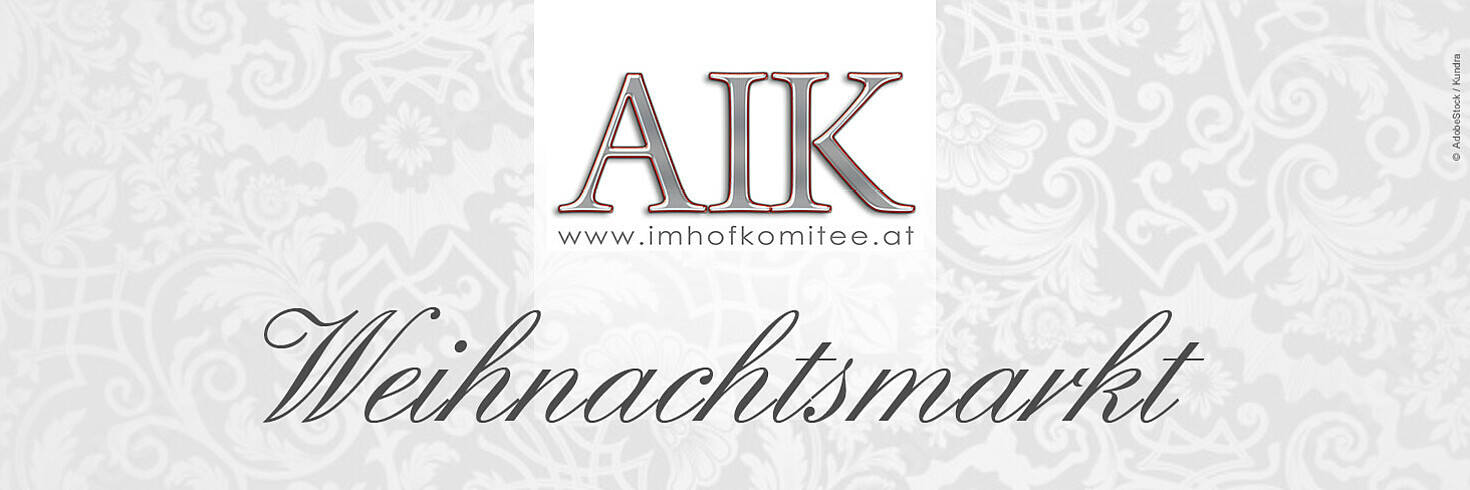 Logo des Annemarie Imhof Komitee und Text Weihnachtsmarkt